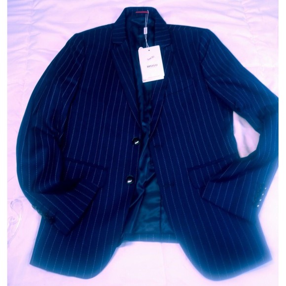 3 piece Suit Striped Navy Blue size 30 NWT - Picture 3 of 16